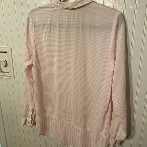 J. Jill pink and white button up casual blouse - Picture 6 of 7
